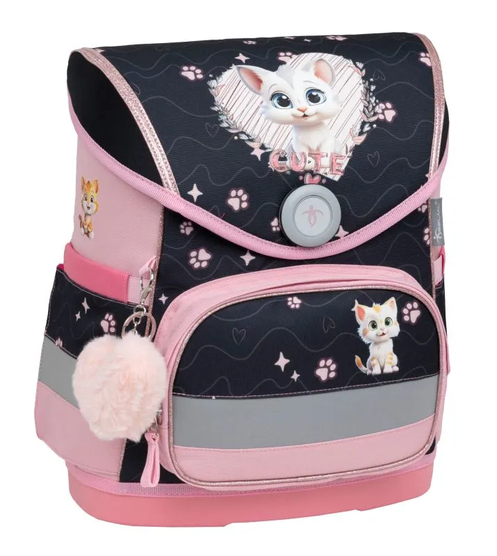 Belmil Compact Schulranzen Set 4-teilig mit Brustgurt - Cute Kitten