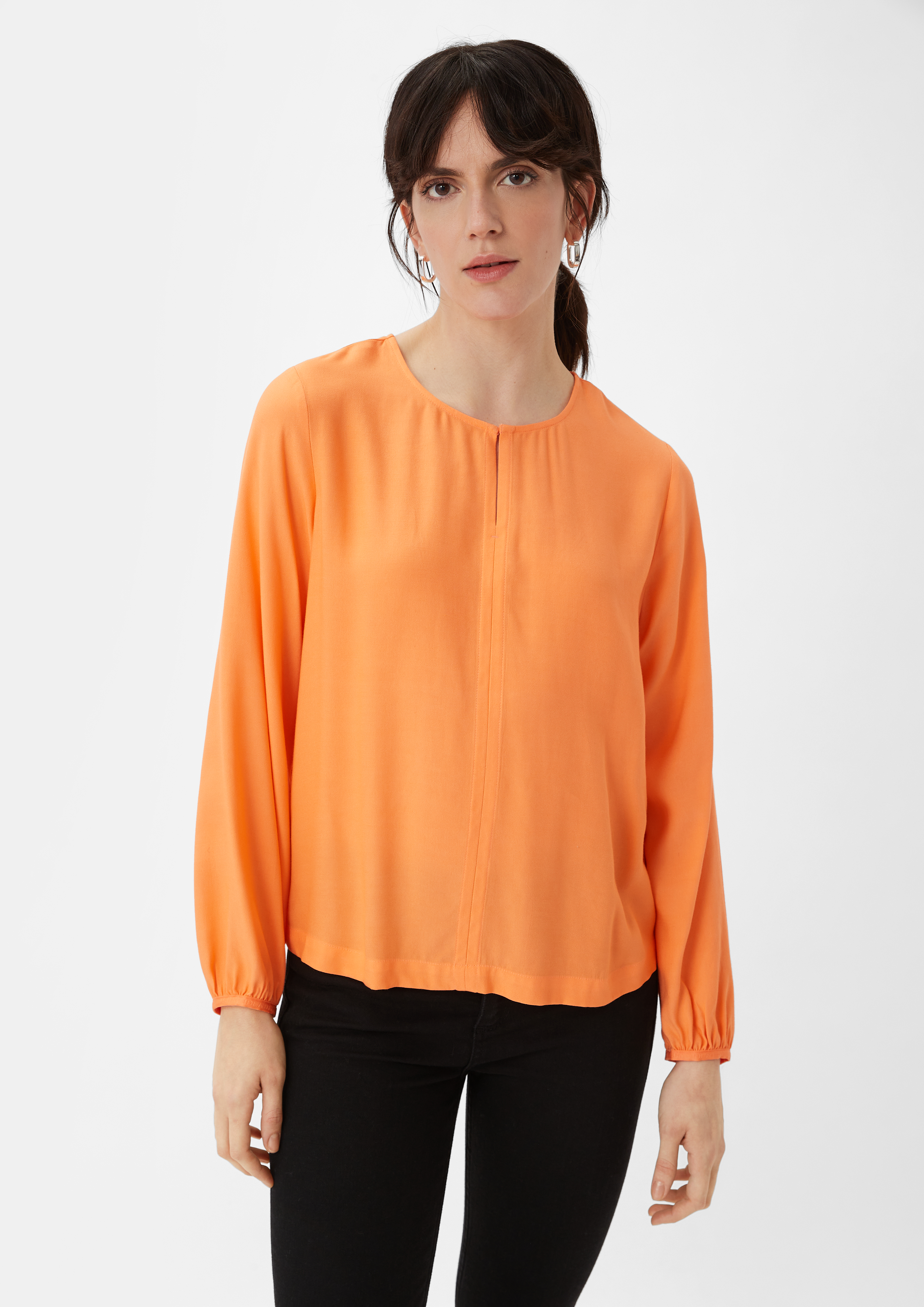 Bluse aus Satin - orange