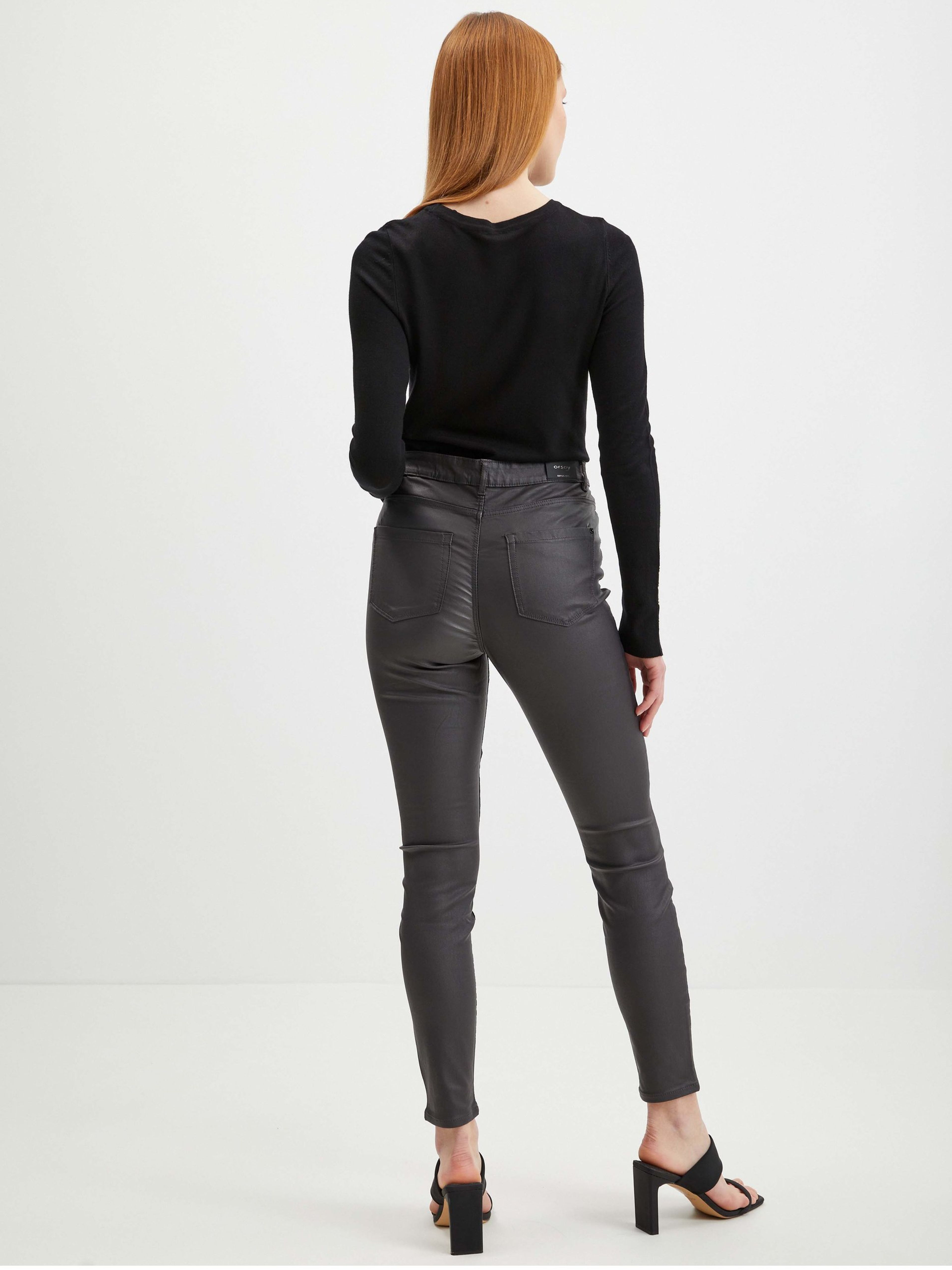 Graue Damen Kunstlederhose ORSAY