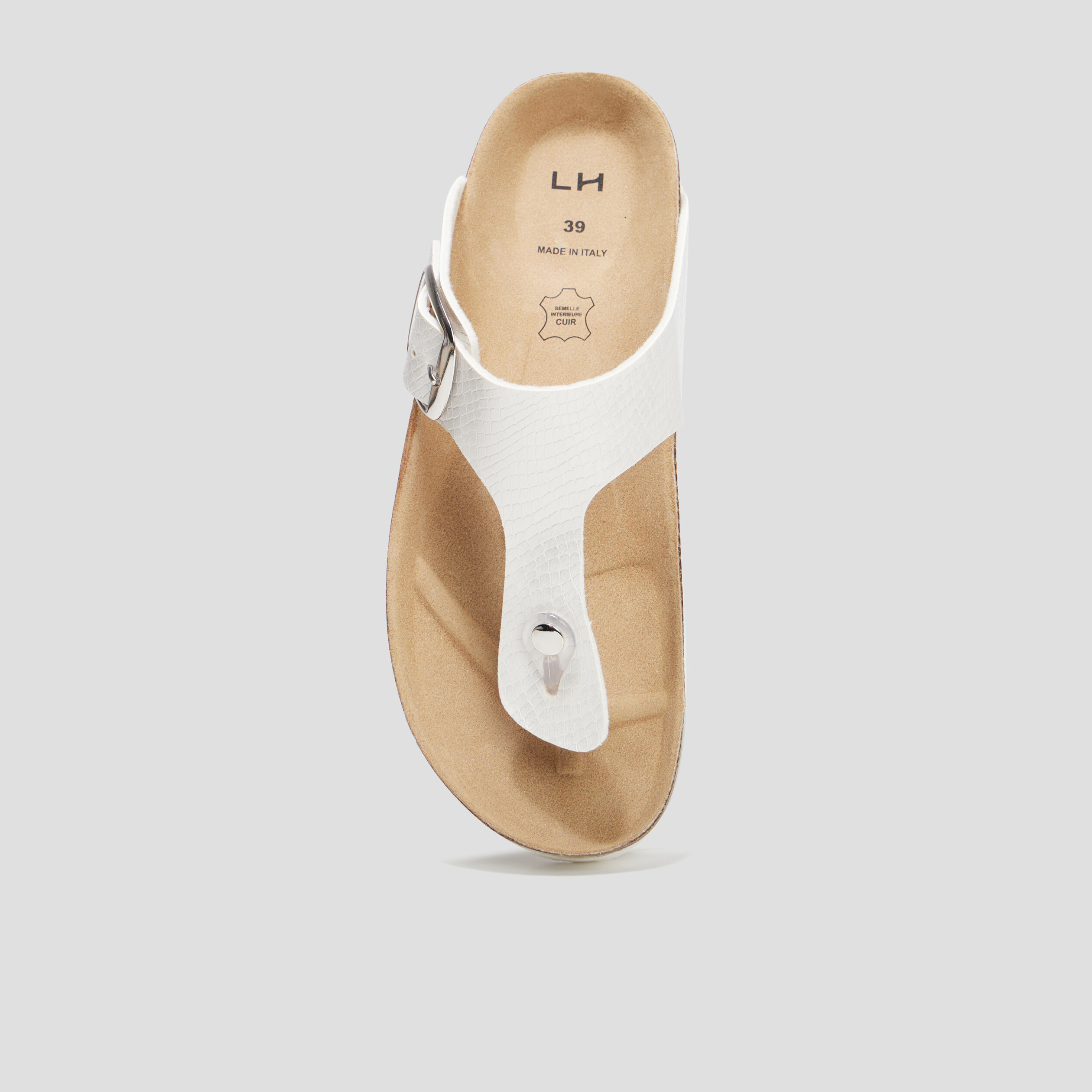 Mules plates entredoigts blanc femme | La Halle