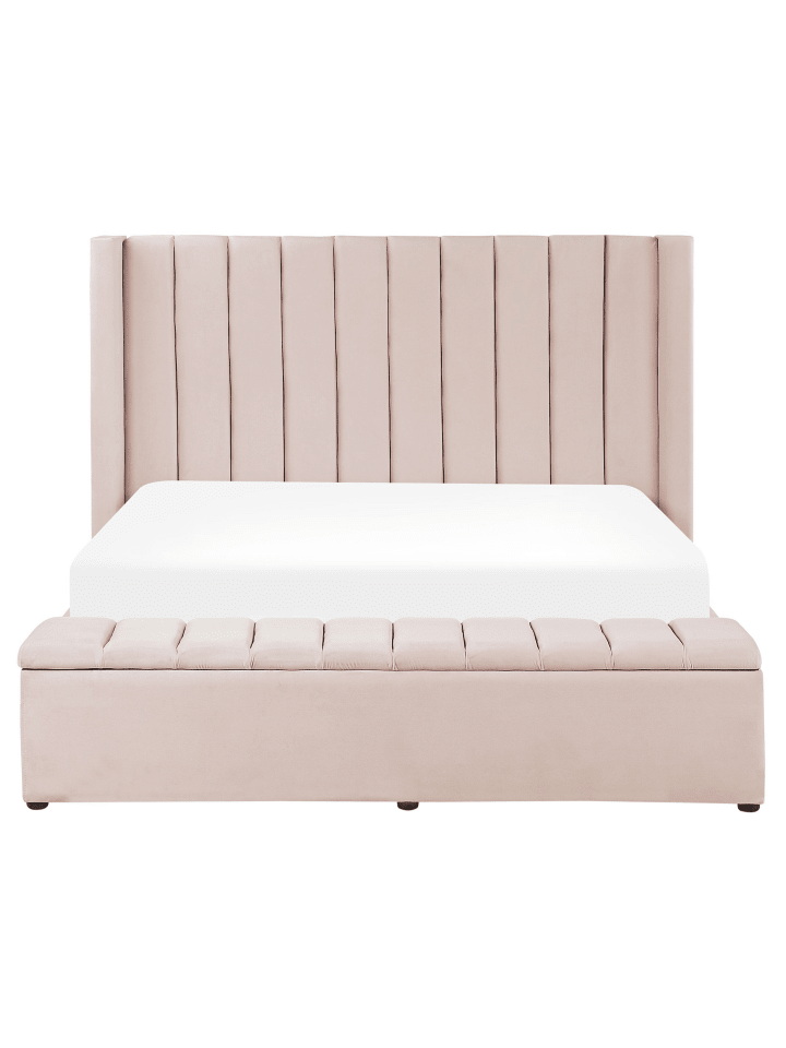 Beliani Doppelbett NOYERS in Rosa - (W) 190 x (H) 132 x (L) 247 cm günstig kaufen onesize