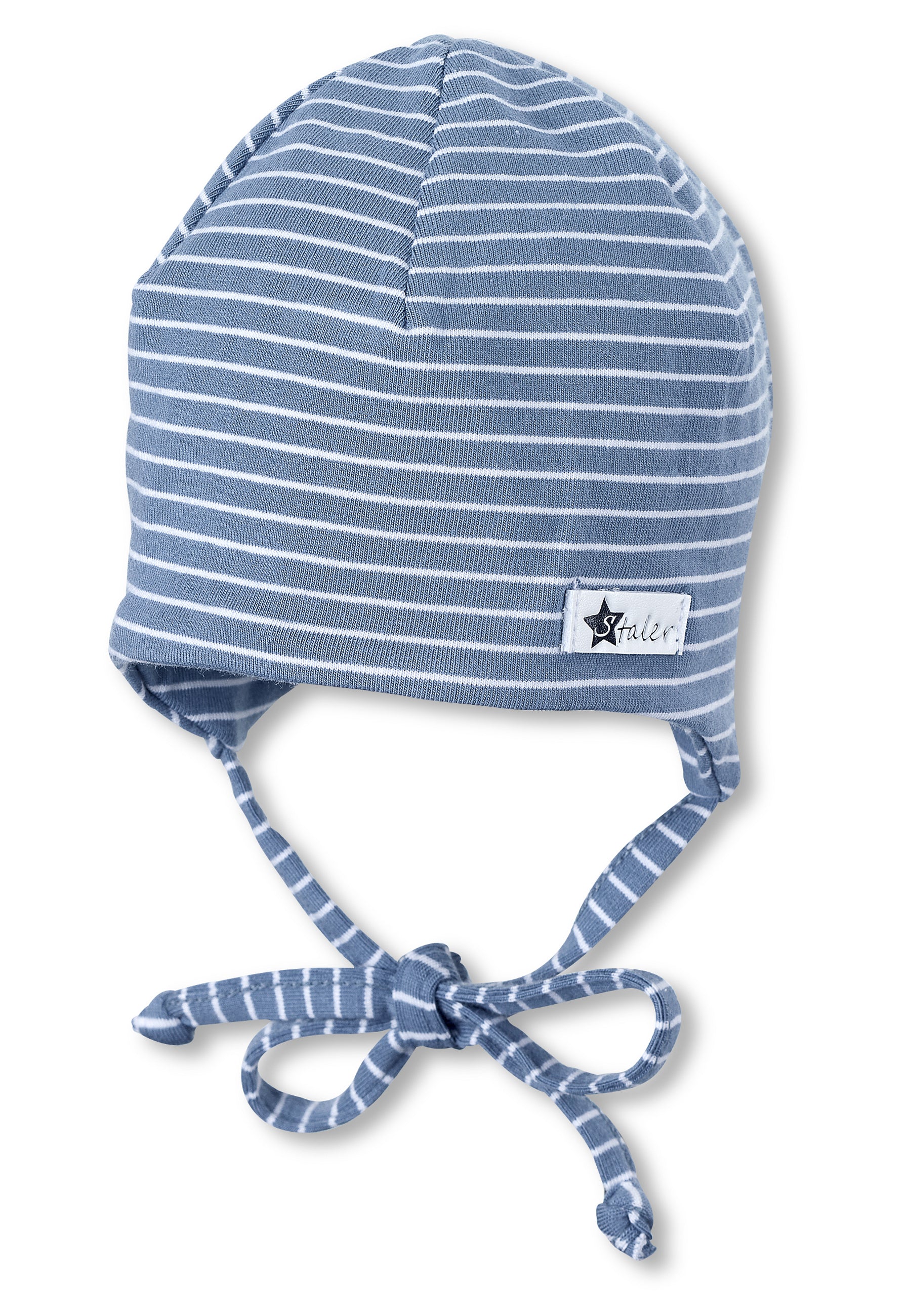 OCS Beanie in Samtblau und Rosa aus Ringeljersey