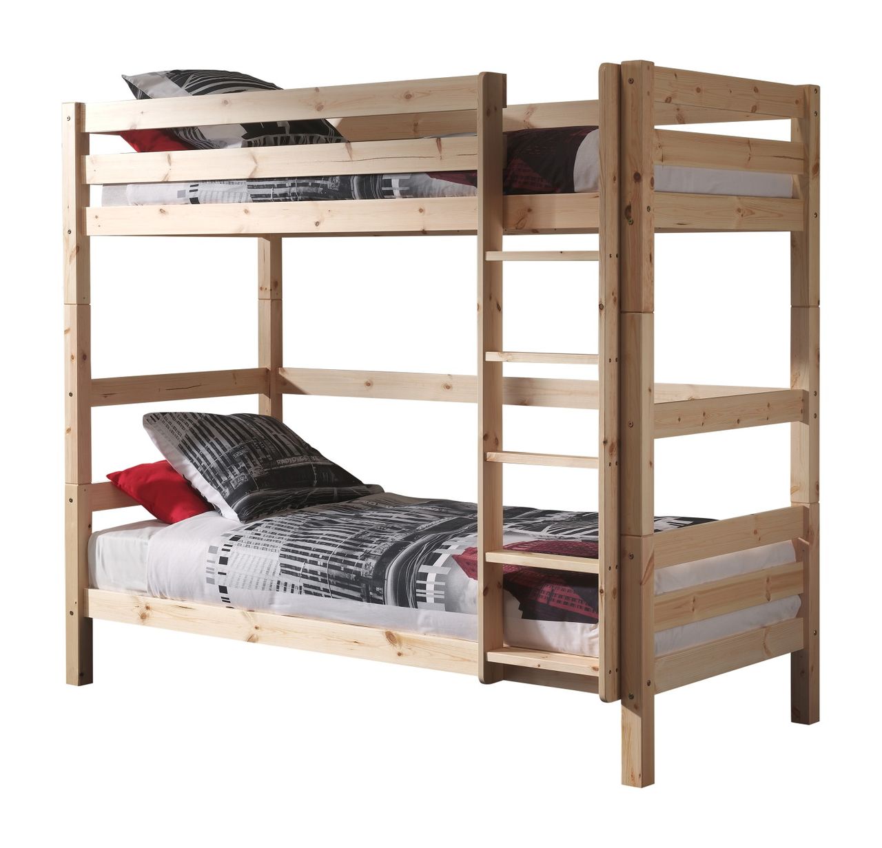 VIPACK Etagen-Hochbett Pino 180 cm Höhe, Ausf. Kiefer massiv natur lackiert