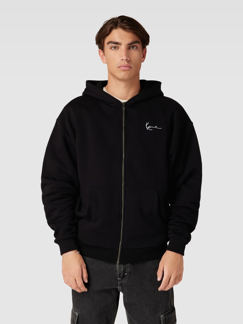 Sweatjacke mit Label-Detail in black