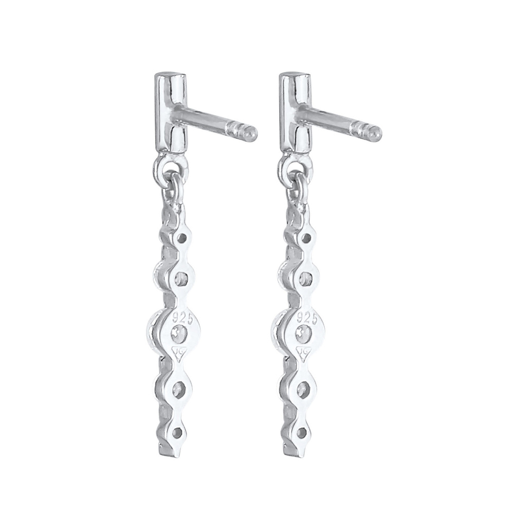Elli Elli Boucles d'Oreilles Clous d'oreilles pour femme Glamour classique avec pierre Boucles d'oreilles