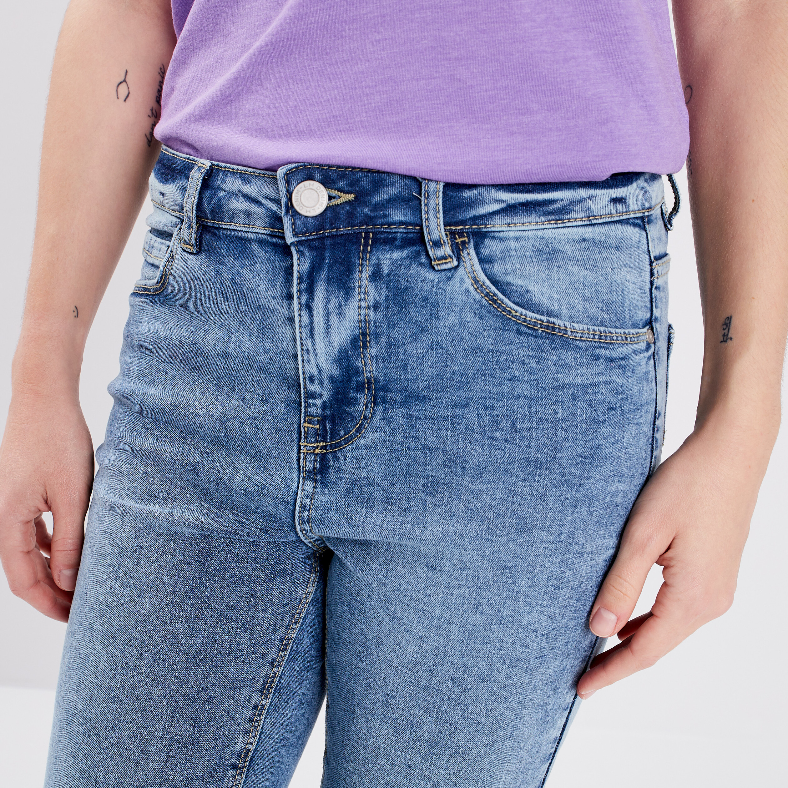 Pantacourt slim bleu foncé femme | La Halle
