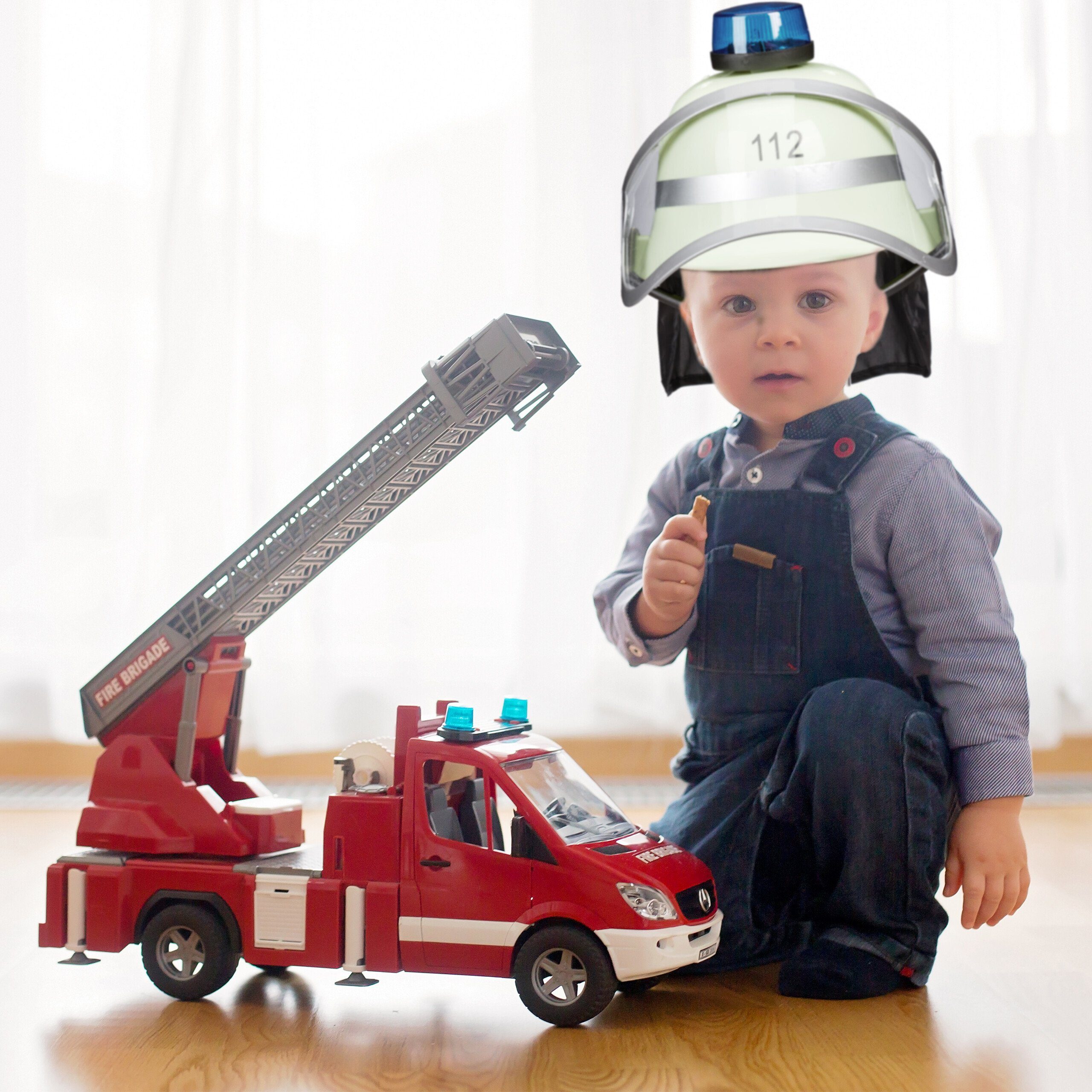 relaxdays Feuerwehrhelm 2er Set Feuerwehrhelm mit Blaulicht