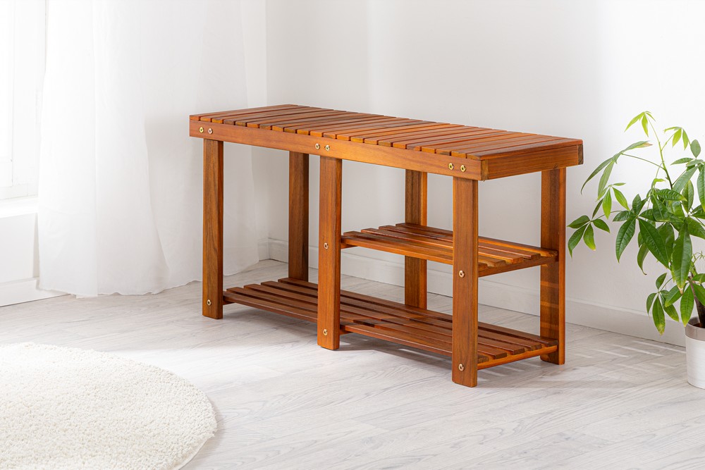 HC Garten & Freizeit Universal-/Schuhregal Akazienholz 87 x 28 x 45cm