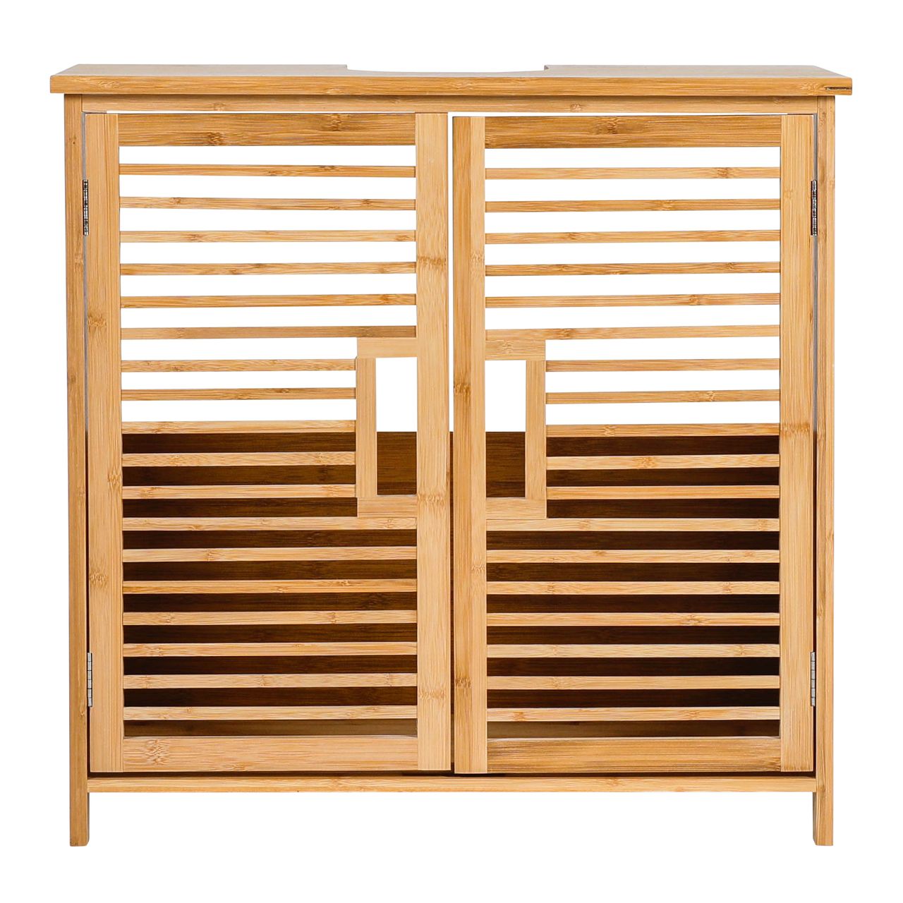 axentia Waschbeckenunterschrank, ca. 60 x 58 x 30 cm, Bambus