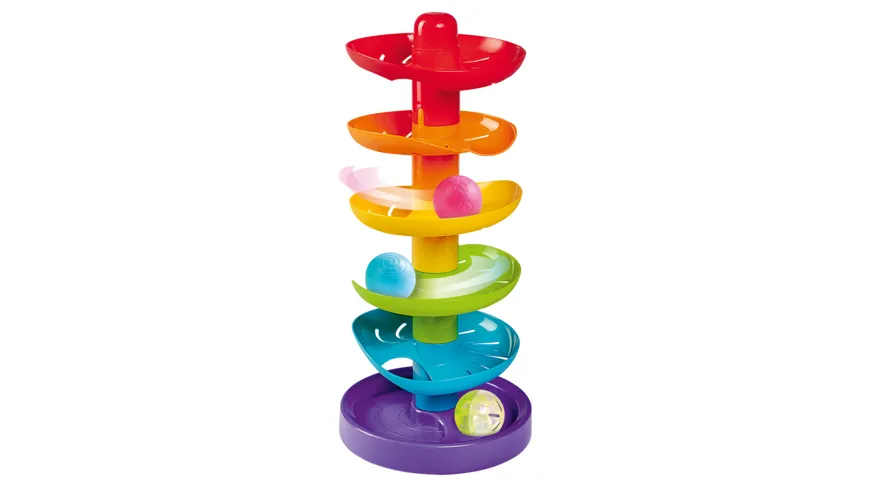Simba - ABC - Regenbogen Kugelturm, 5 Ebenen, 1 Standfläche, 2 farbige Bälle, 1 transparenter Ball mit Glöckchen