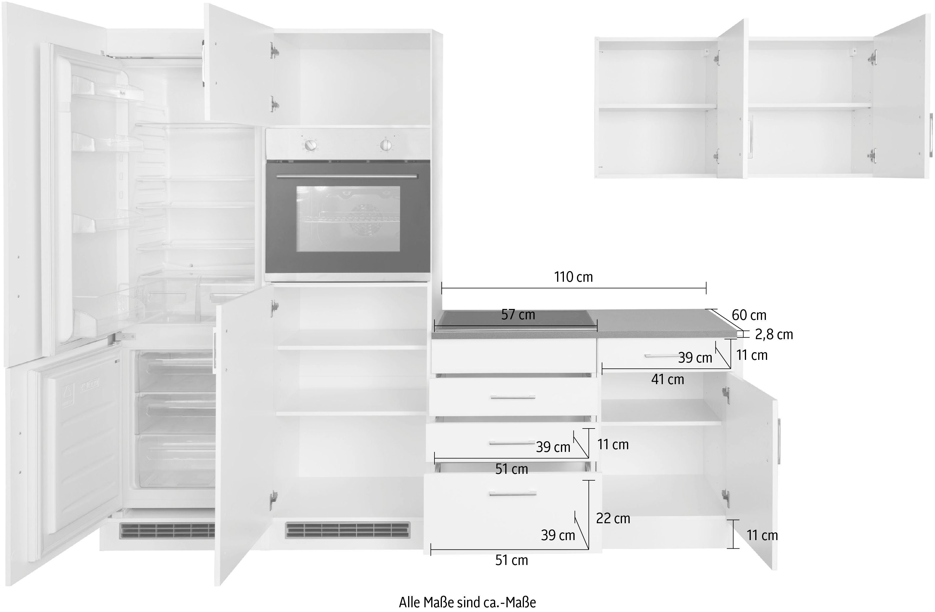 HELD MÖBEL Winkelküche Paris, ohne E-Geräte, Stellbreite 290/220 cm