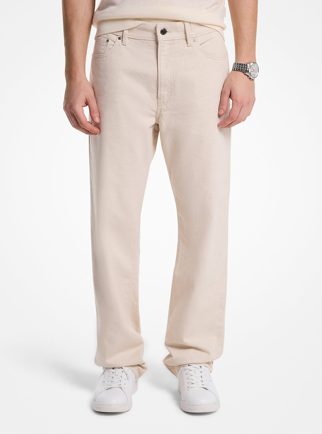 Finn Straight-Fit Stretch Denim Jeans - ECRU