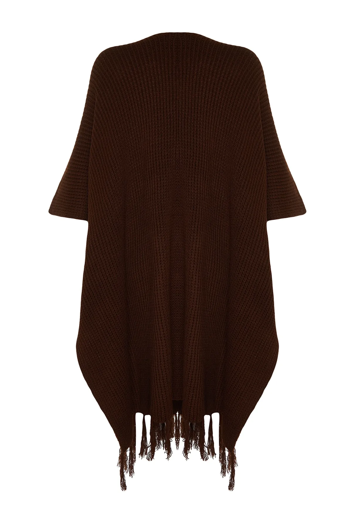 Trendyol Modest  Brauner Rock mit Quasten, langer Strick-Cardigan TCTAW23TH00008