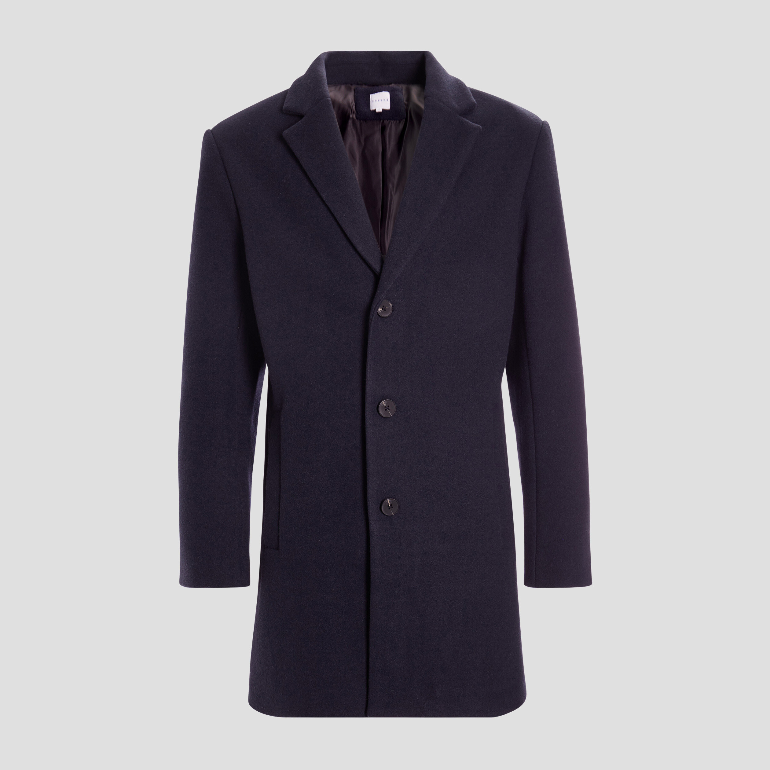 Manteau long droit bleu marine homme | La Halle