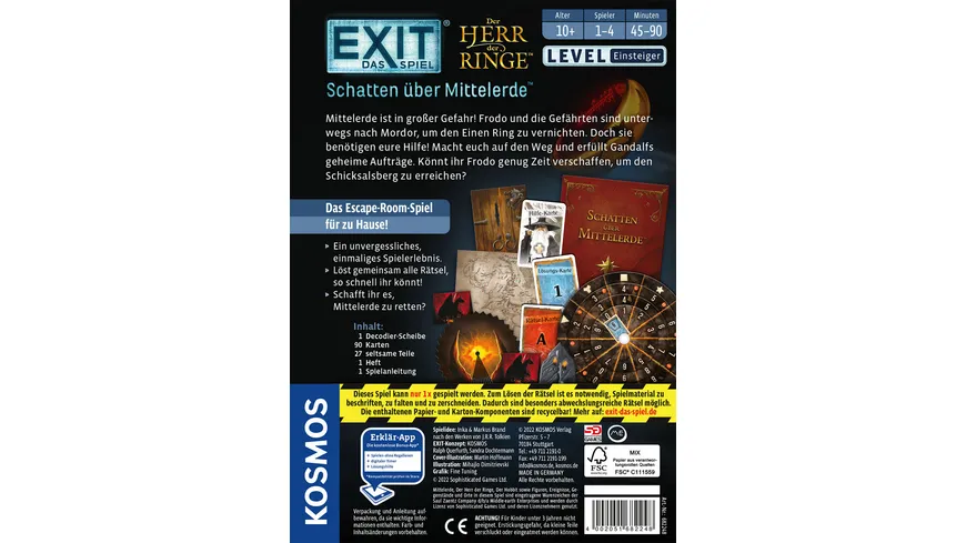 KOSMOS - EXIT - Der Herr der Ringe - Schatten über Mittelerde