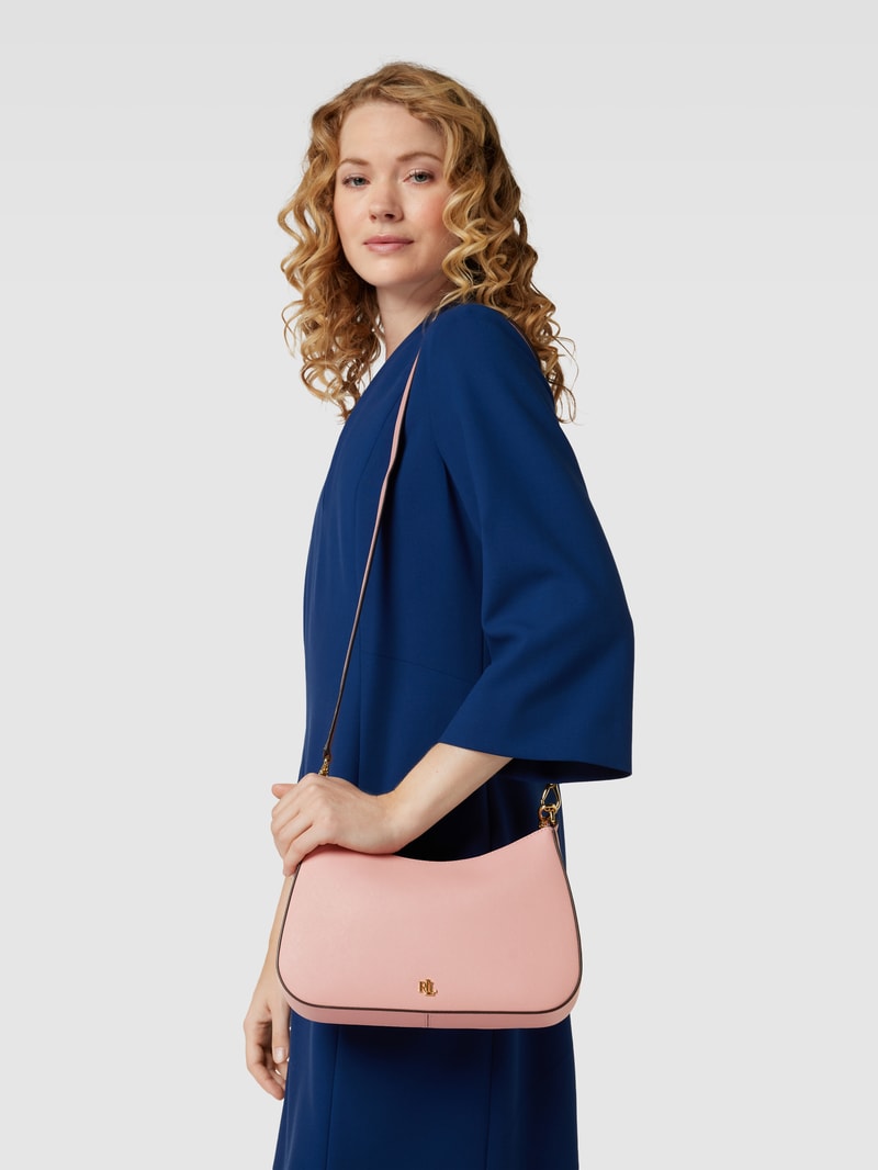 Schultertasche mit Label-Applikation Modell 'DANNI' in rosé