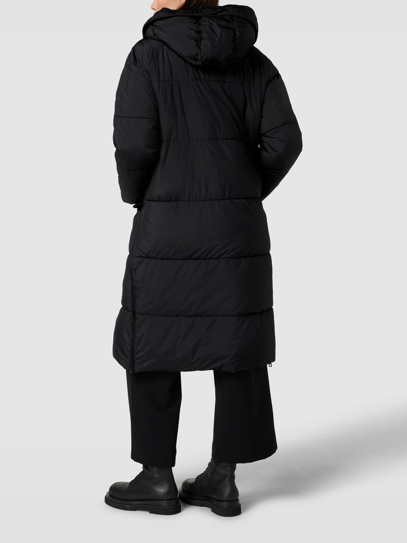 Steppmantel mit Kapuze in schwarz