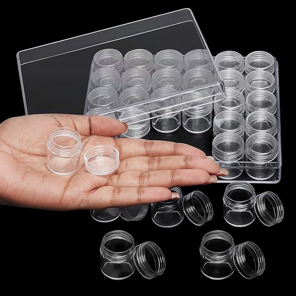 Runxizhou Kosmetikkoffer Transparente Kleine Dosen mit Deckel Plastik mit 30 Creme Dosen (1-tlg)
