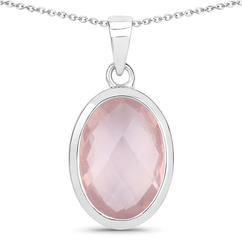 Rafaela Donata Chaîne Argent sterling Quartz rose en Argent Bijoux