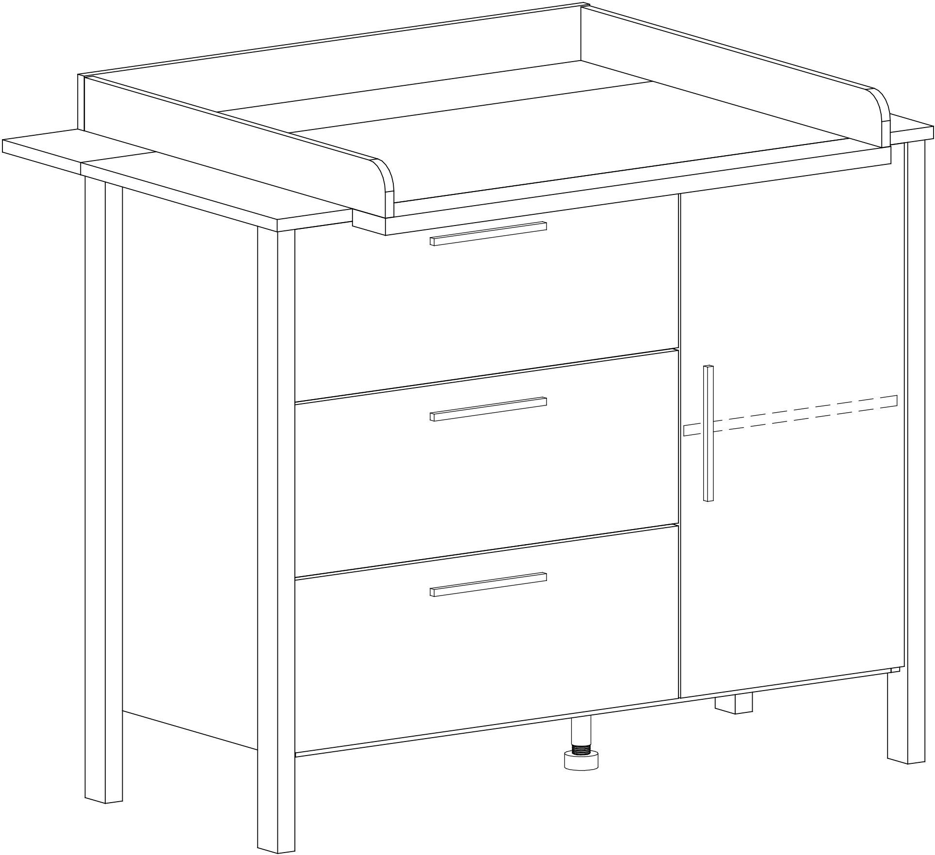 arthur berndt Babyzimmer-Komplettset Liam, (Set, 3-St., Kinderbett, Kleiderschrank, Wickelkommode), Made in Germany; mit Kinderbett, Schrank und Wickelkommode