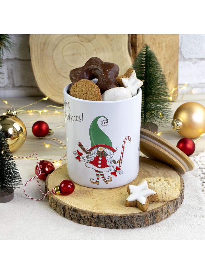 Geda Labels Vorratsdose Merry Christmas Wichtel in Weiß - 620ml günstig kaufen onesize