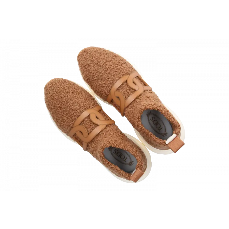 Tod's - Sneaker high KATE SLIP Lammfell - braun