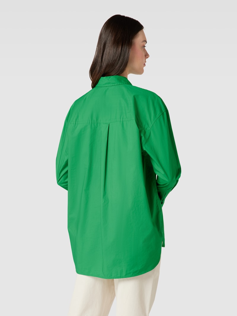 Hemdbluse mit durchgehender Knopfleiste in apfelgrün