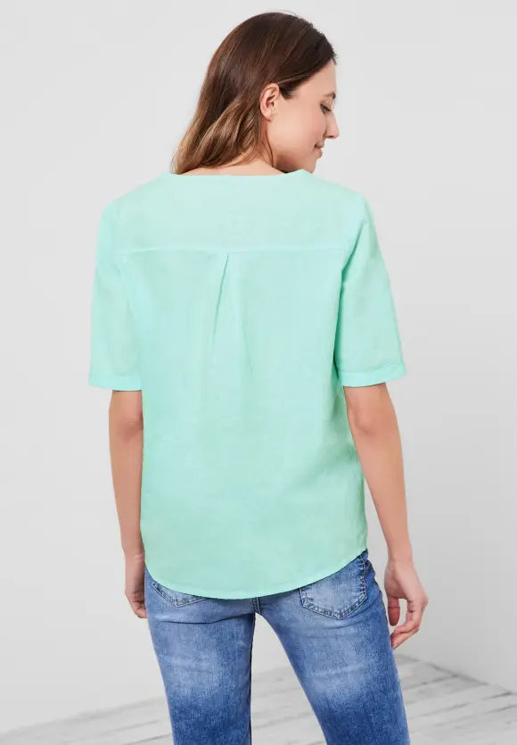 CECIL Leinen Bluse in Unifarbe