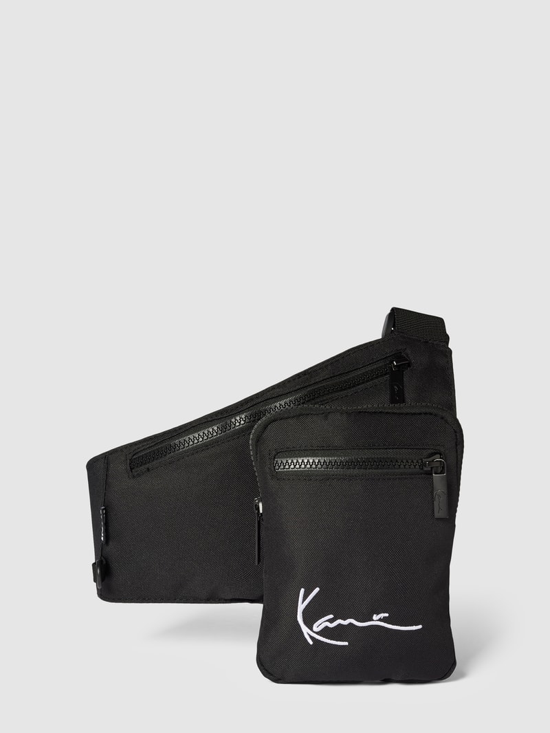 Crossbody Bag mit Label-Print in schwarz