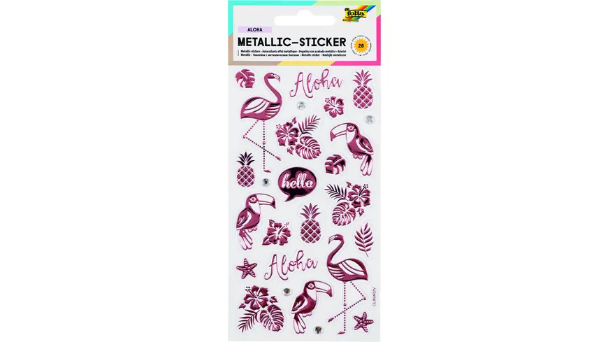 folia Metallic-Sticker II 9,5x17,5cm 1 Blatt 26 Sticker