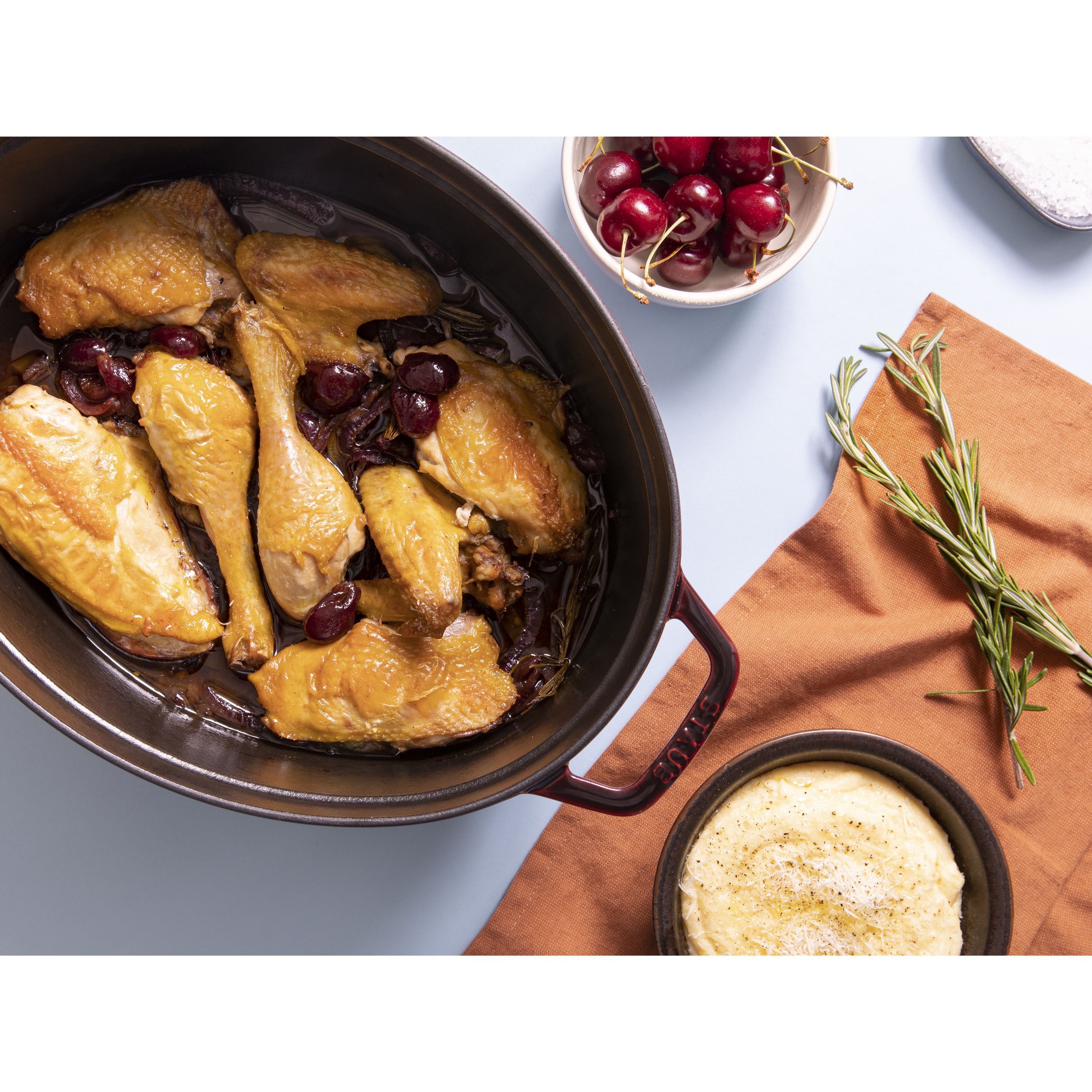 Cocotte 33 cm, oval, Grenadine-Rot, Gusseisen