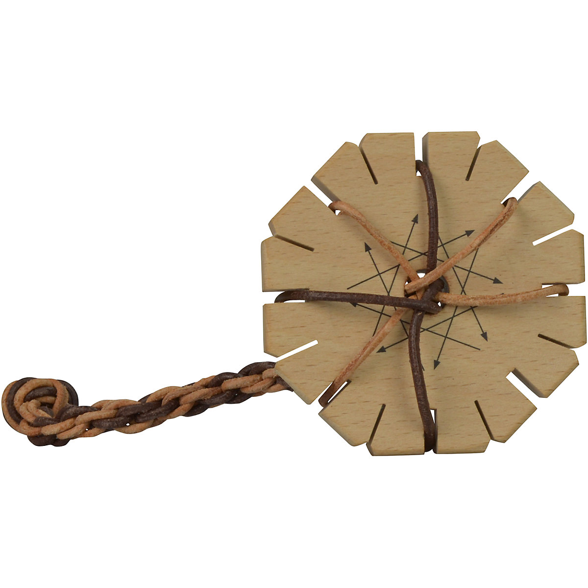 Holz-Knüpfblüte inkl. Knüpfgarn