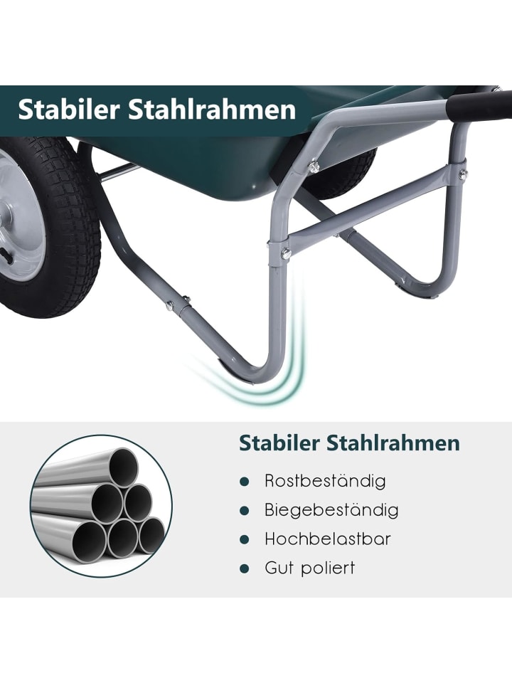 COSTWAY Garten Schubkarre in Grün günstig kaufen onesize