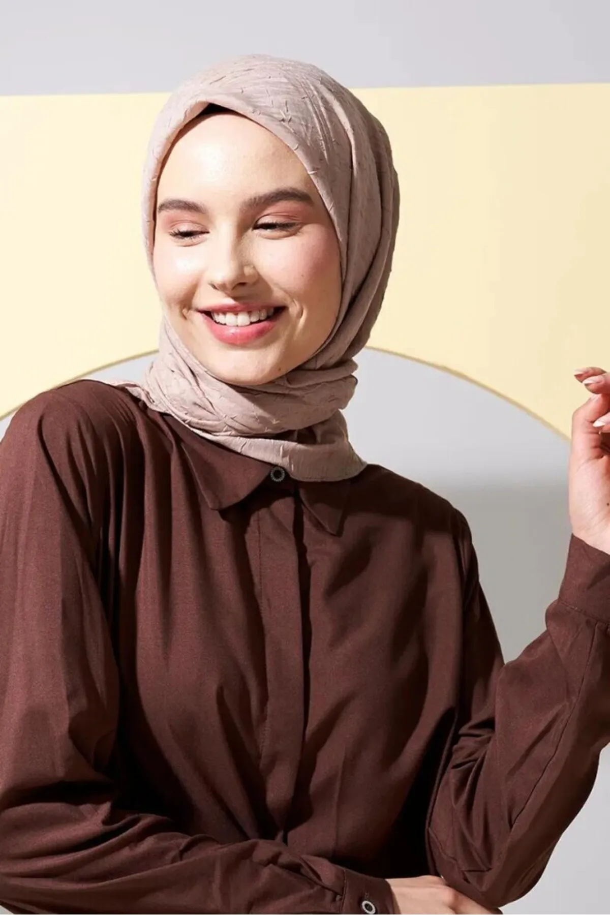 SOYTEMİZ  Hijab Damen-Schal aus Bio-Bambus, Latte