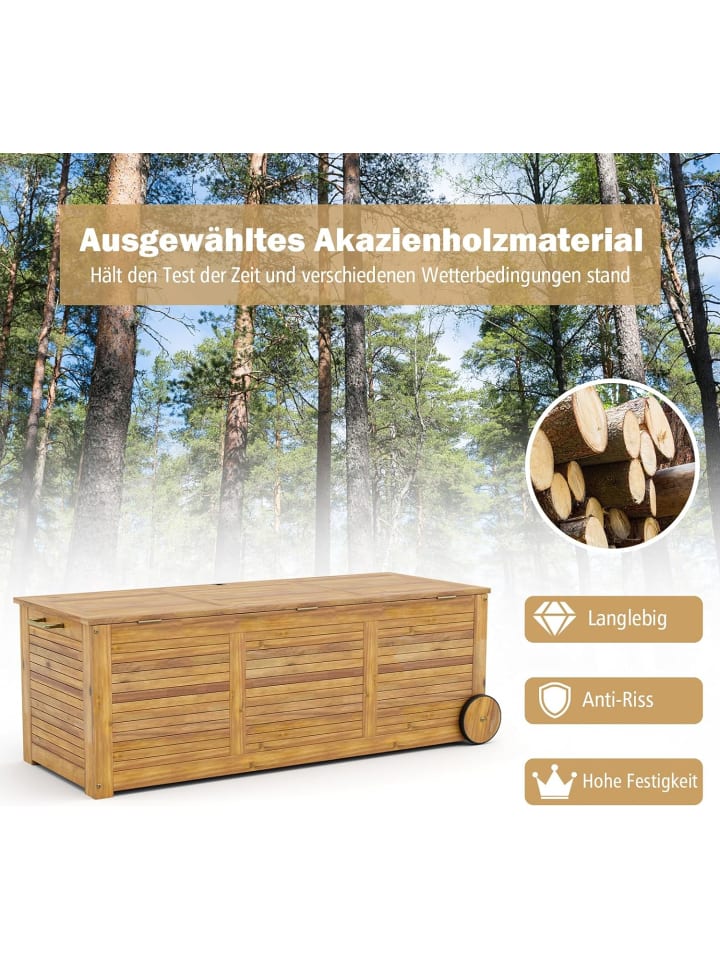 COSTWAY Gartenbox 182L mit Innentasche in Hellbraun günstig kaufen onesize