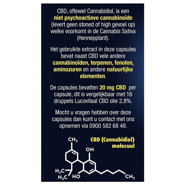 Lucovitaal CBD 20mg 100% Pure Capsules 30 pieces