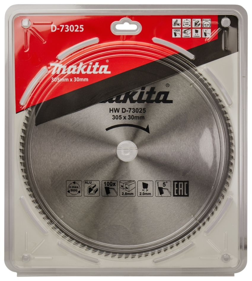 Makita Zubehör D-73025 HM Sägeblatt Standard Aluminium 305 x 30 x 2,8 x 100T 5g