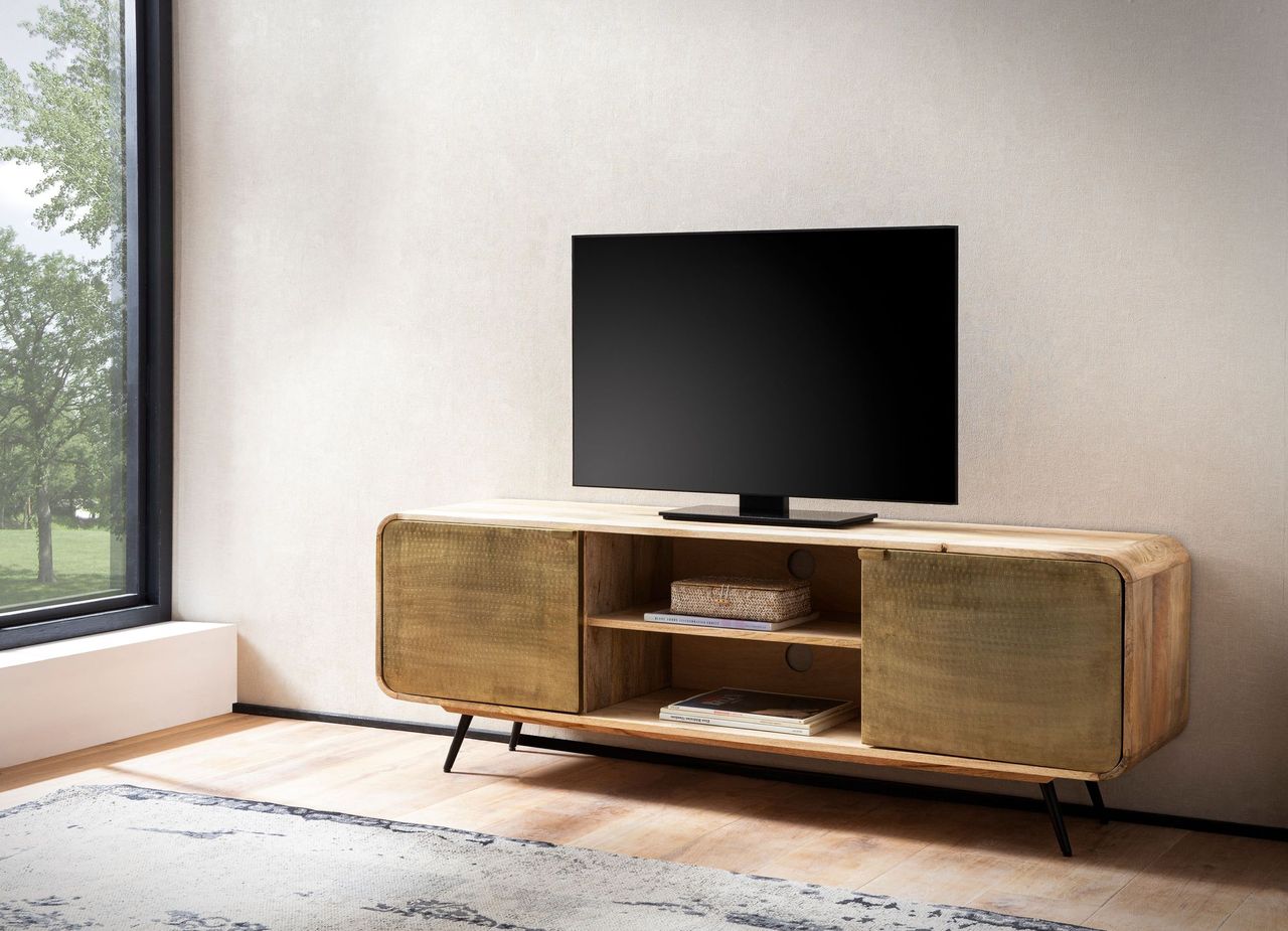Wohnling Lowboard Mango Massivholz 160x55x41 cm
