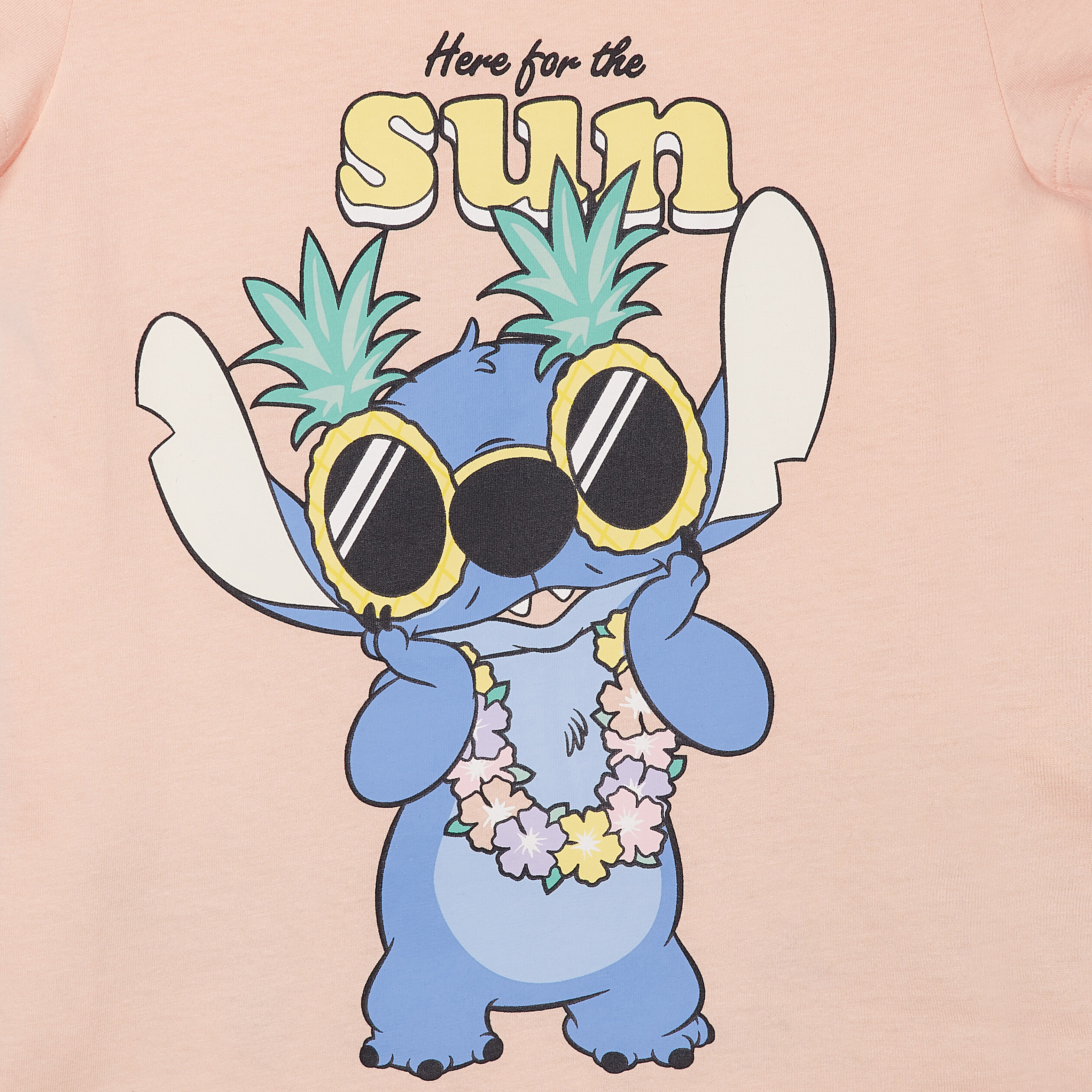 Ensemble pyjama 2 pièces Lilo et Stitch orange fluo fille | La Halle