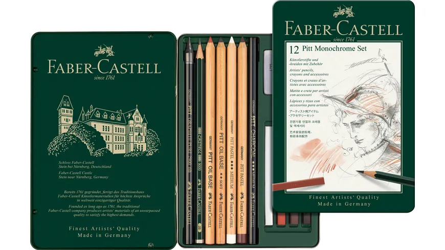FABER-CASTELL Set Pitt Monochrome klein Metalletui