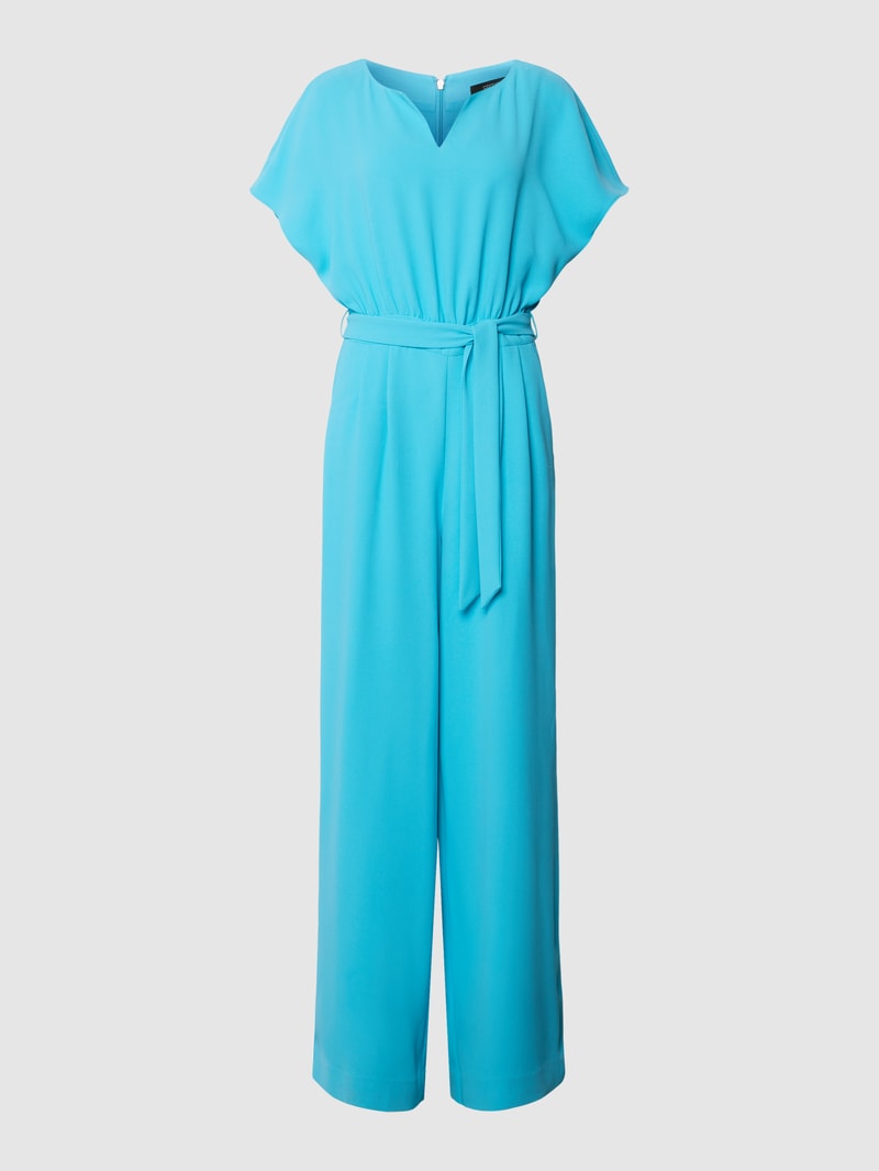 Jumpsuit mit V-Ausschnitt in aqua blau
