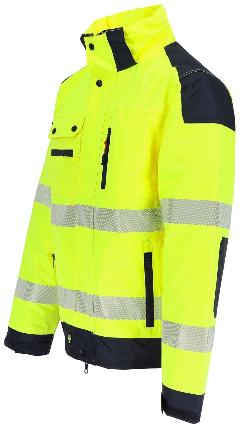 Herock Arbeitsjacke Hodor HIGH VIZ Regenjacke, atmungsaktiv, winddicht, viele Reissverschlusstaschen