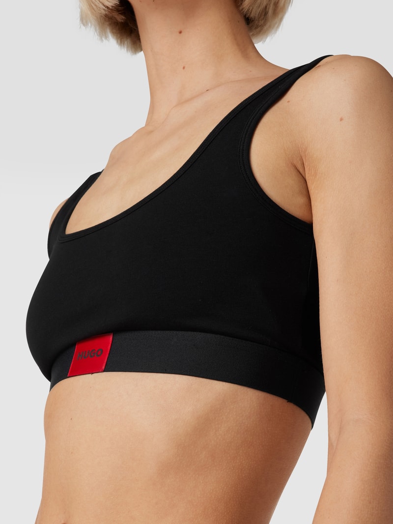 Bustier mit Label-Patch in schwarz
