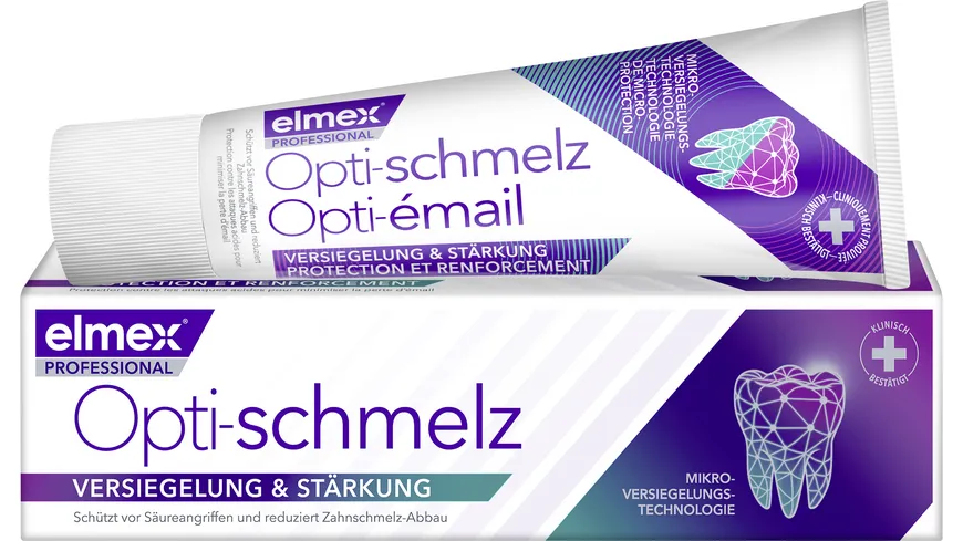 elmex Zahnpasta Professional Opti-schmelz Versiegelung & Stärkung – versiegelt den Zahnschmelz, schützt vor Zahnschmelzabbau 75 ml