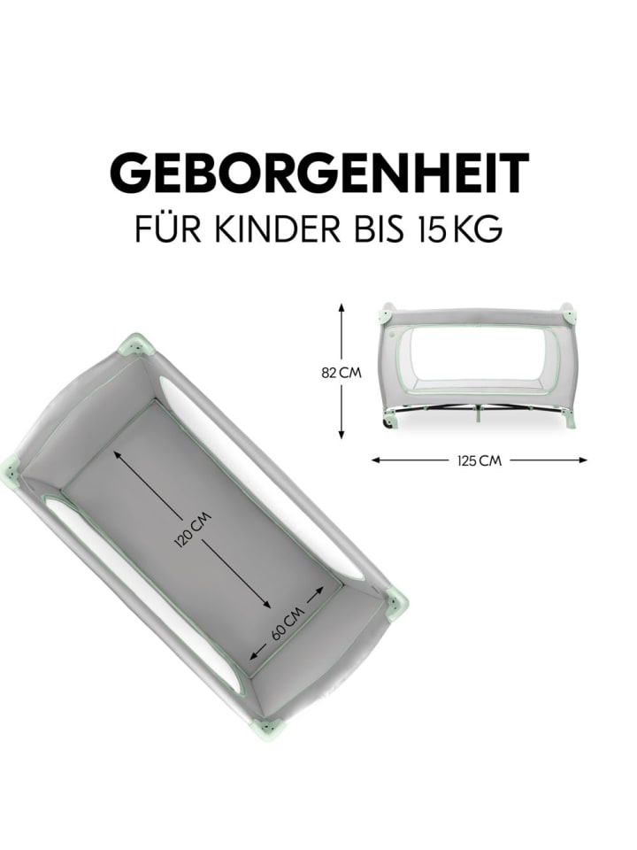 Hauck Reisebett Sleep N Play Go Plus (mit Rollen und seitlichem in grau günstig kaufen onesize