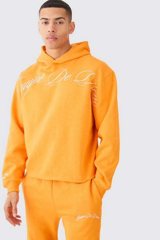Kastiger Oversize Trainingsanzug mit Stickerei