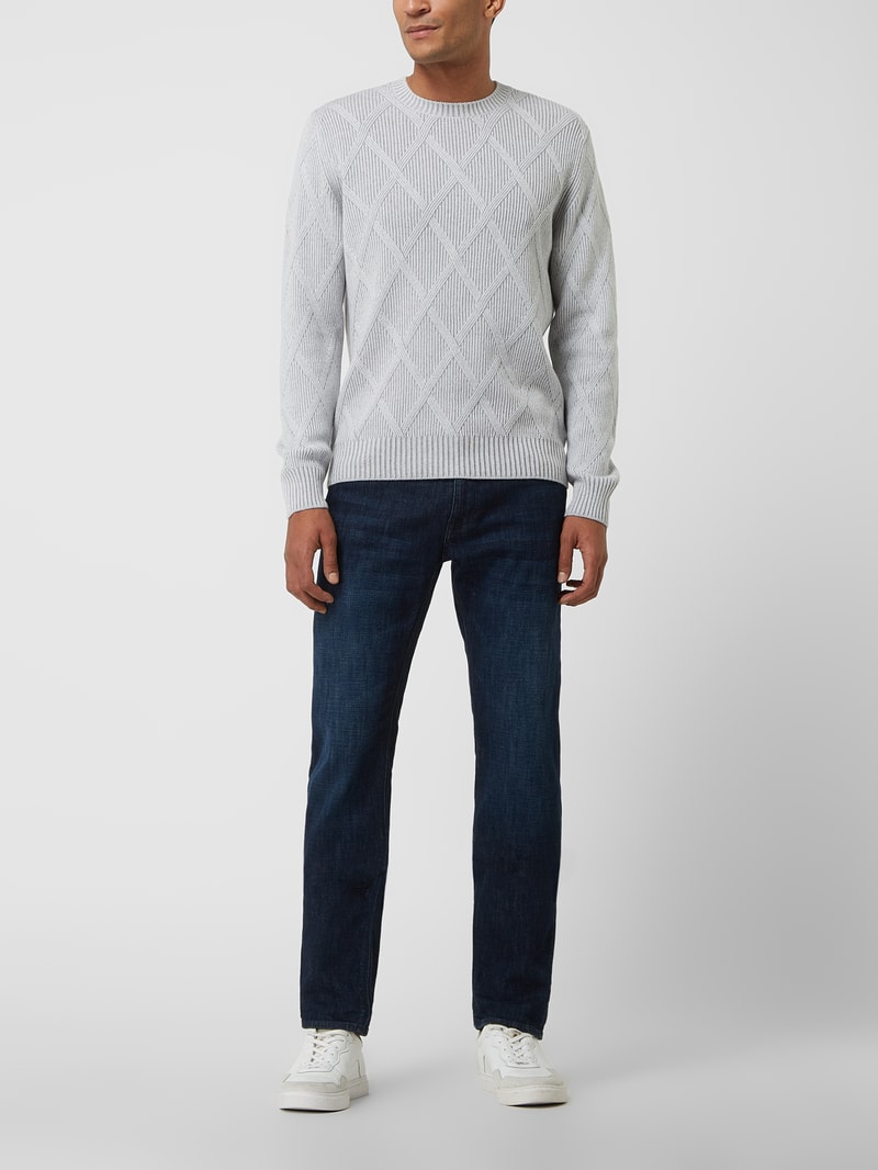 Pullover mit Kaschmir-Anteil in silber meliert