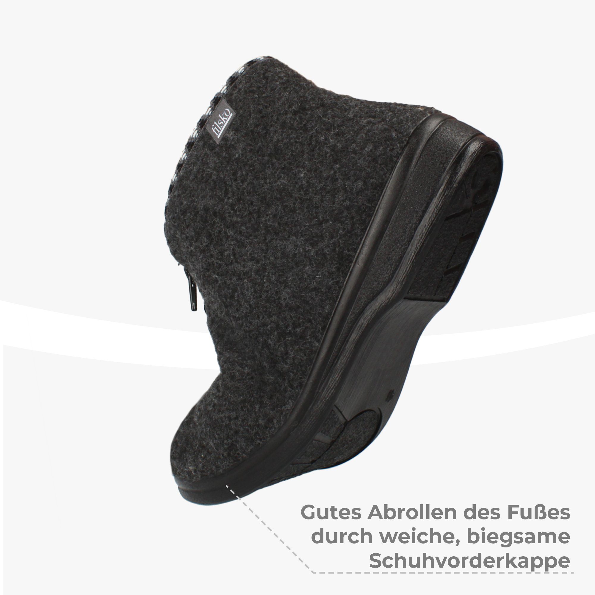 filsko Gunnarn Winter HausSchuhe für Damen Hausschuh Hüttenschuhe, aus Filz