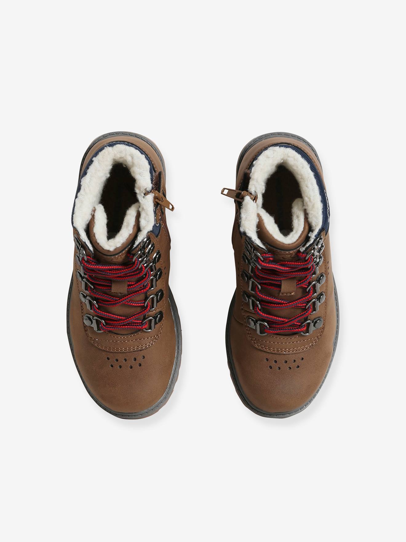 Vertbaudet Jungen Boots mit Schnürung und Reißverschluss - karamell