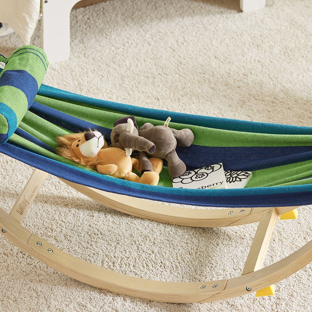 SoBuy Hängematte KMB16/KMB04, Kinderhängematte mit Sicherheitsstopper Schaukelliege